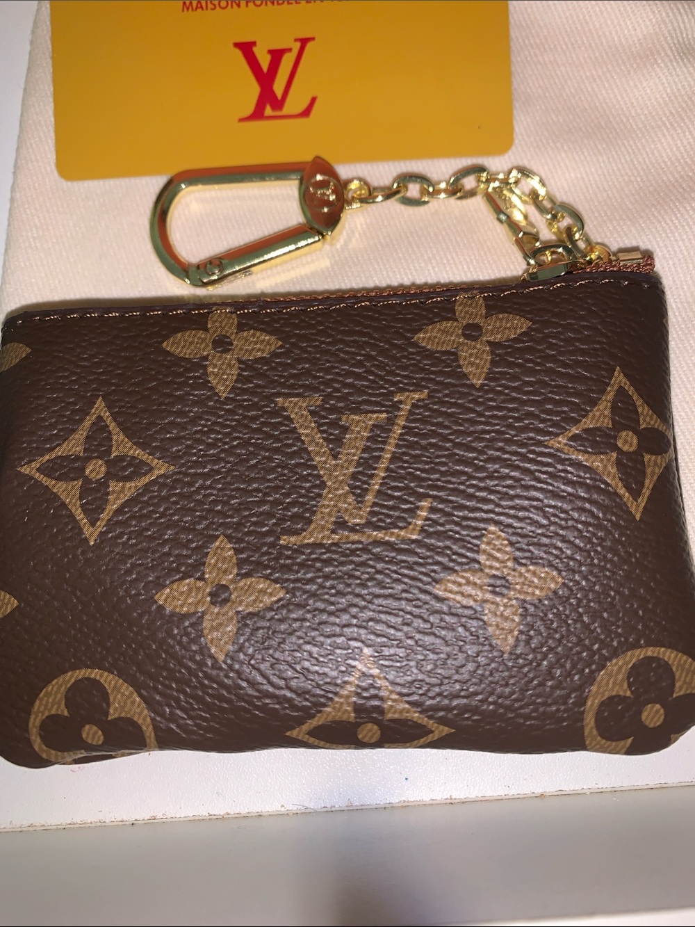Louis Vuitton mini pouch purse/bag charm keychain - Picture 3 of 8